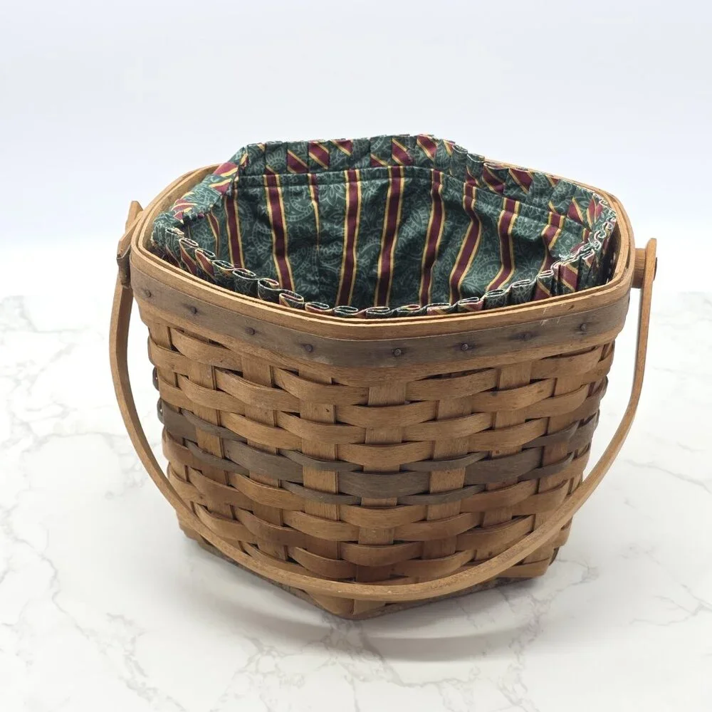 Vintage Longaberger 1997 Christmas Snowflake Basket Liner Protector USA Holiday